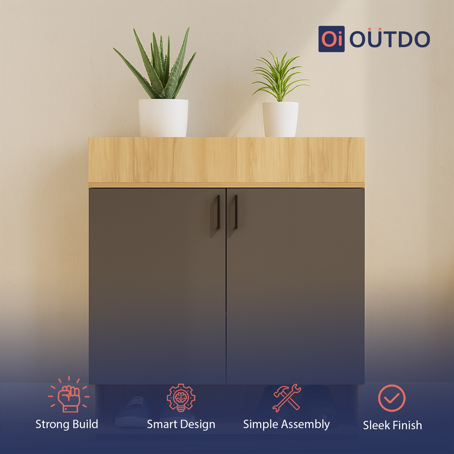 SoleGuard Shoe Rack |Tundra Oak Slate Grey