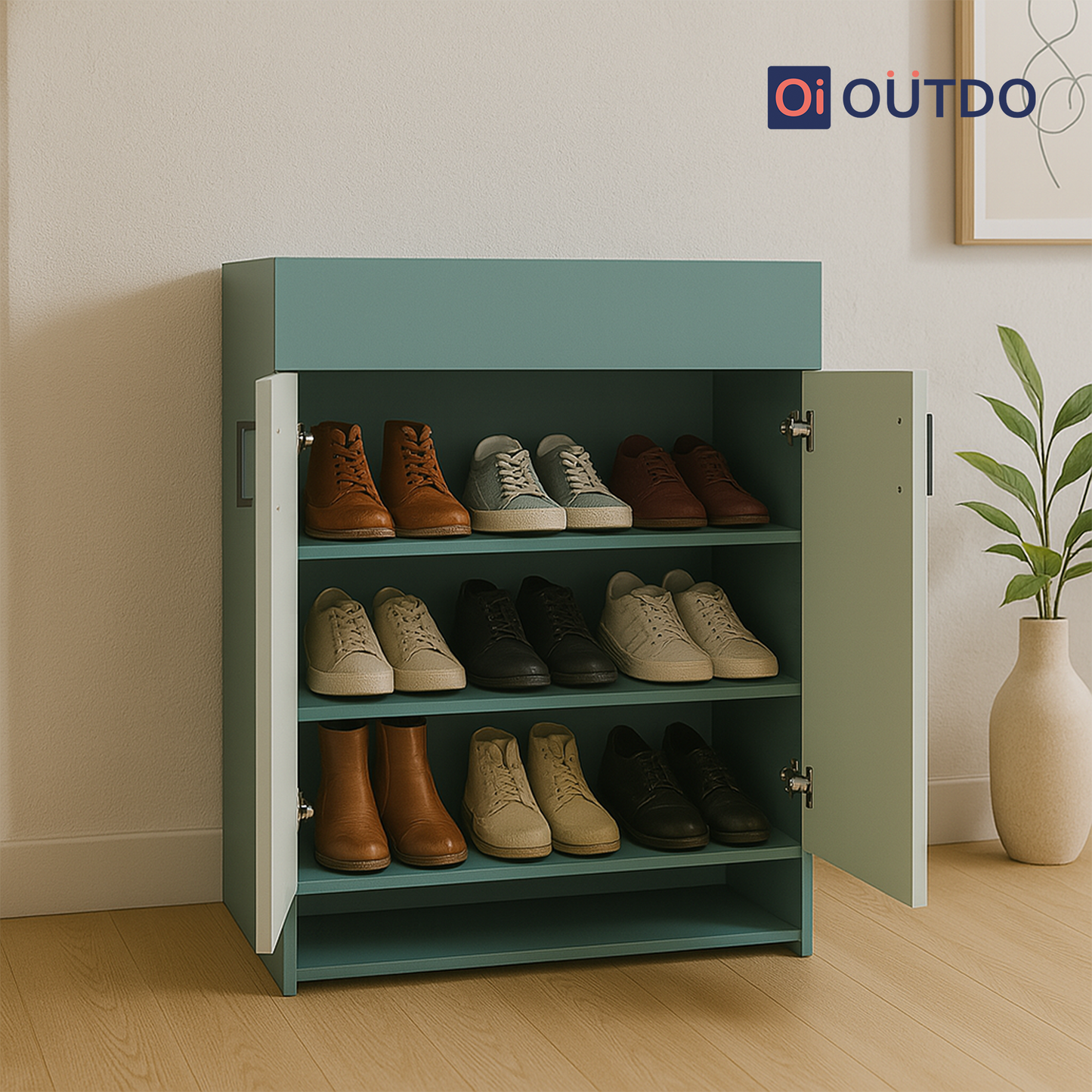 SoleGuard Shoe Rack | Fern Green Water Green