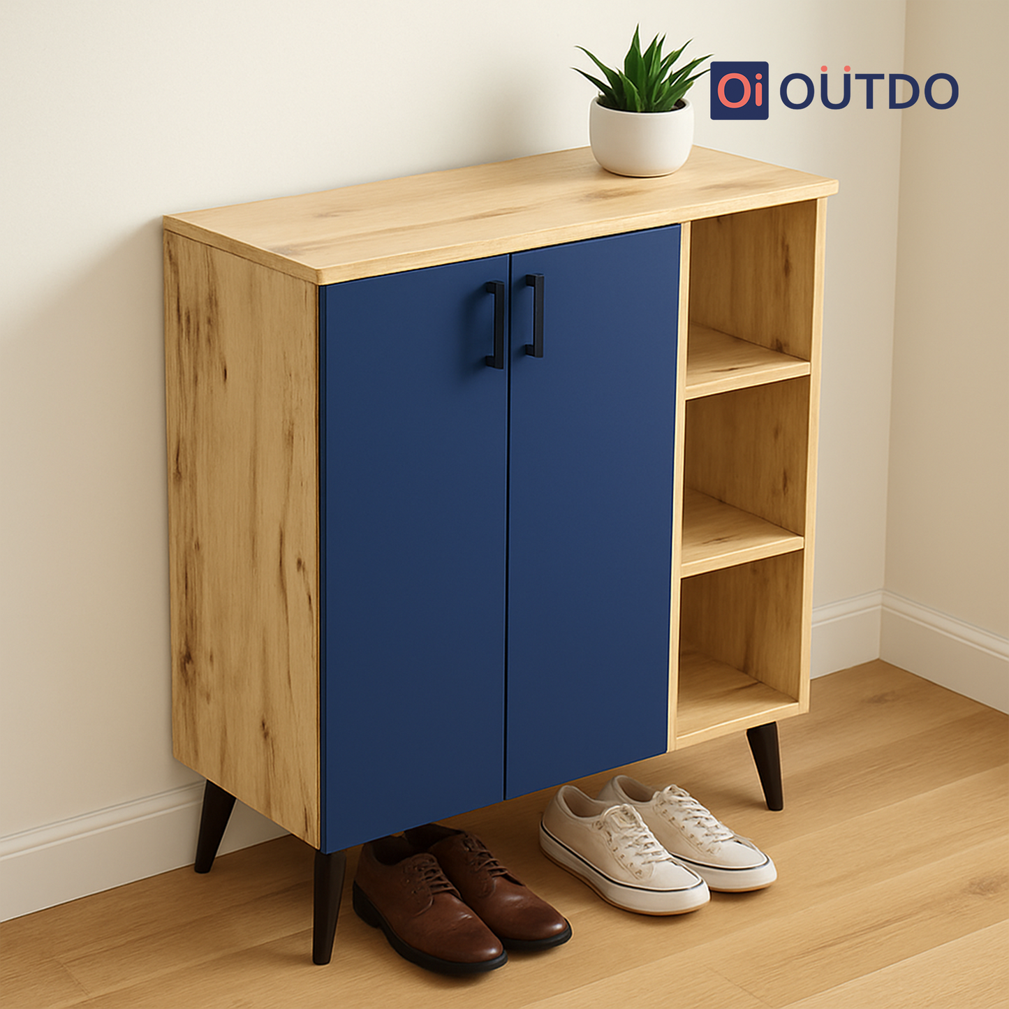 FlexStash Shoe Rack | Flagstaff Oak Navy Blue