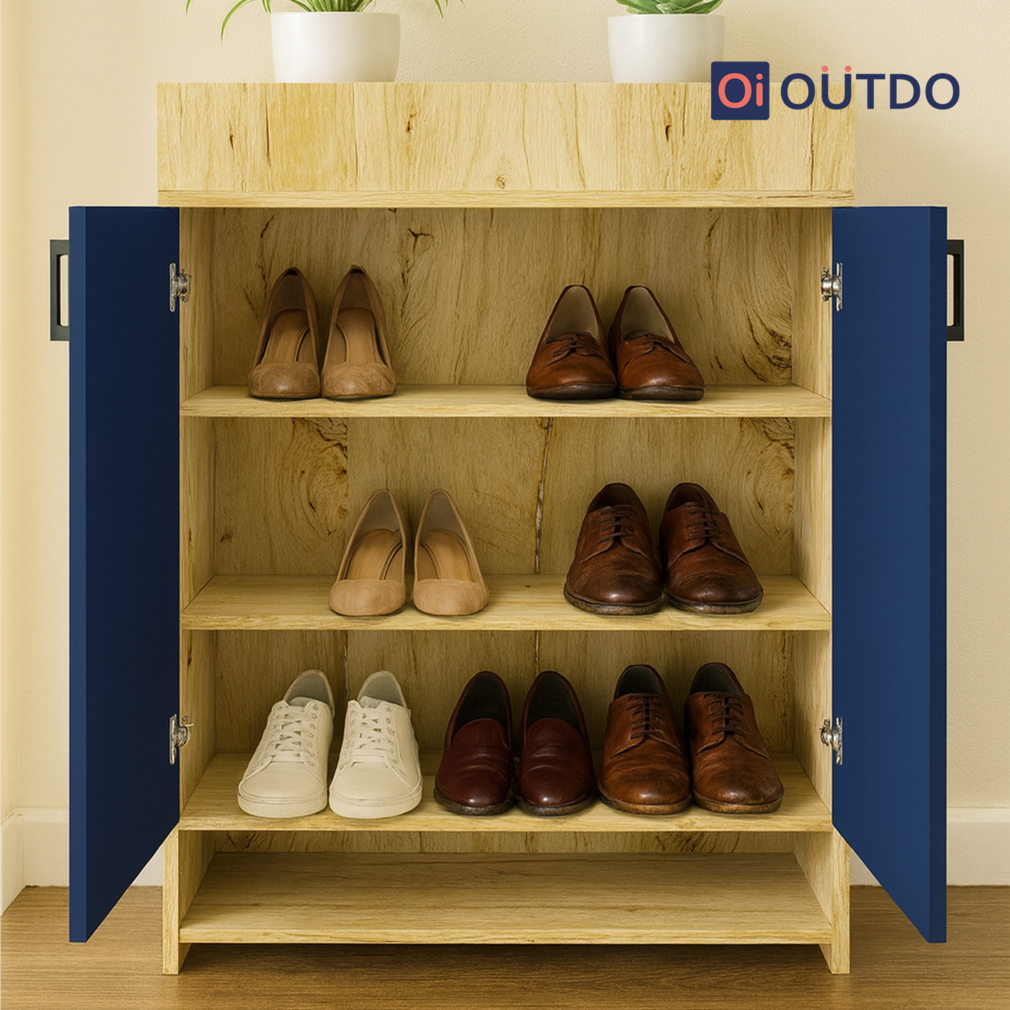 SoleGuard Shoe Rack | Flagstaff Oak Navy Blue