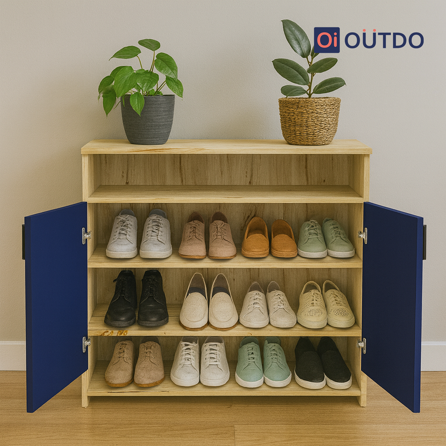QuickTuck Shoe Rack | Flagstaff Oak Navy Blue