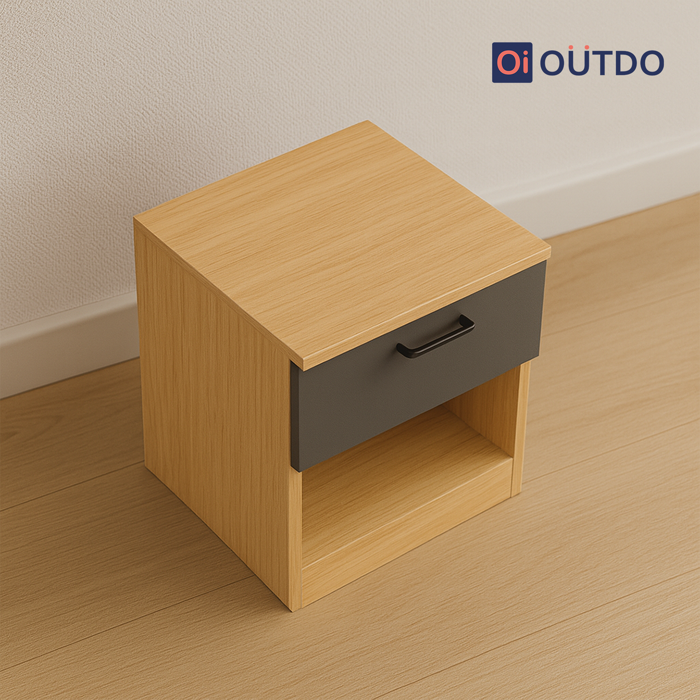NiteBlock Bed Side Table | Tundra Oak Slate Grey