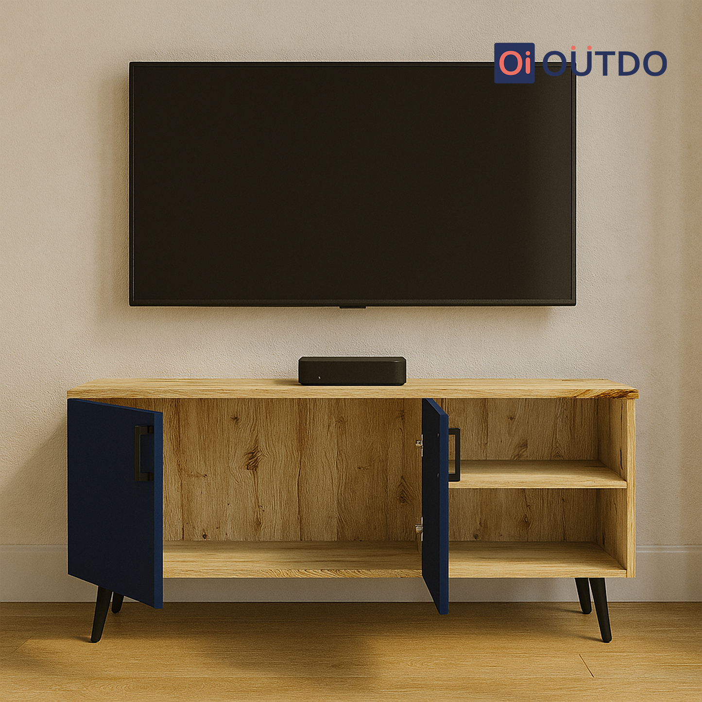 DualView TV Unit | Flagstaff Oak Navy Blue