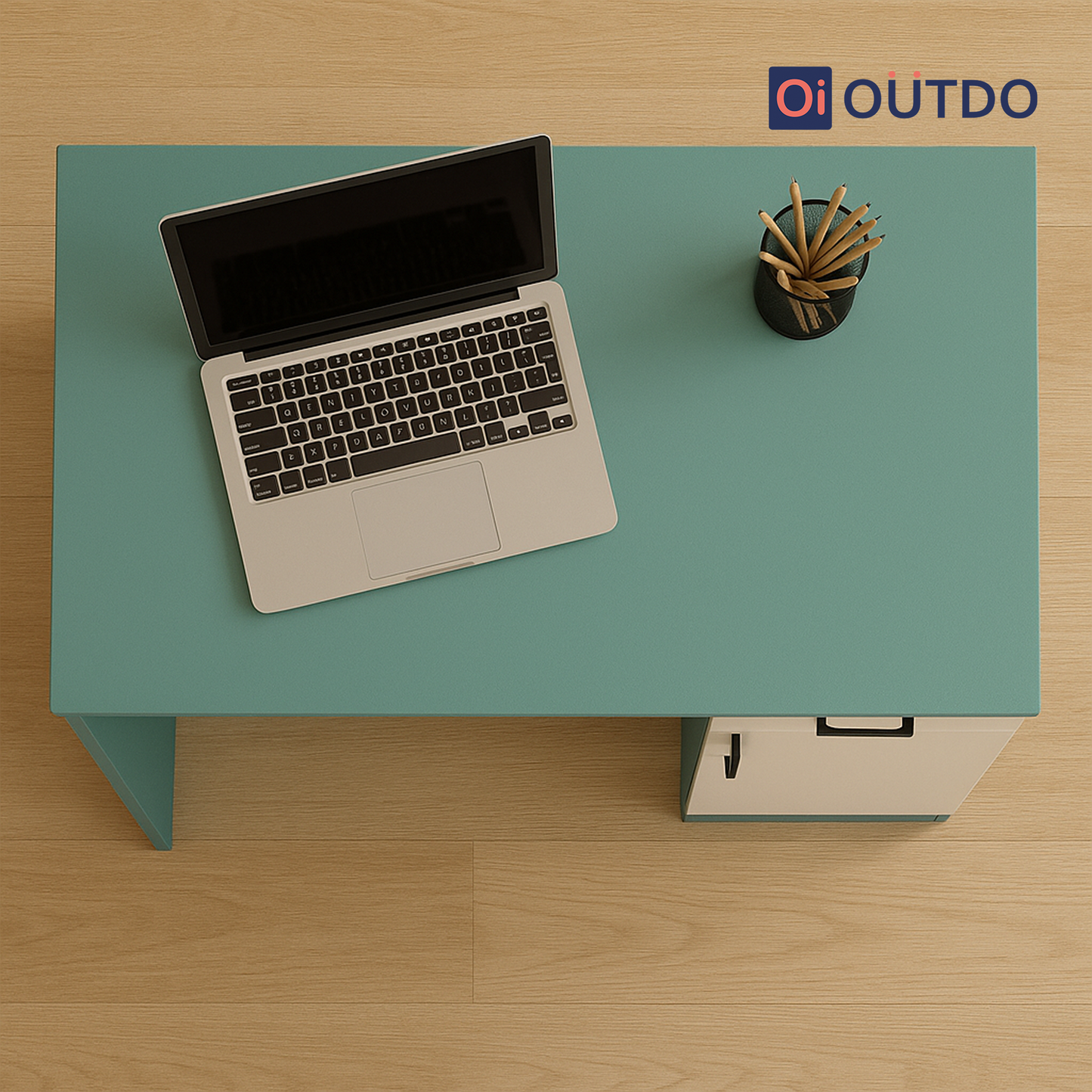 TaskNest Study Desk | Fern Green Water Green