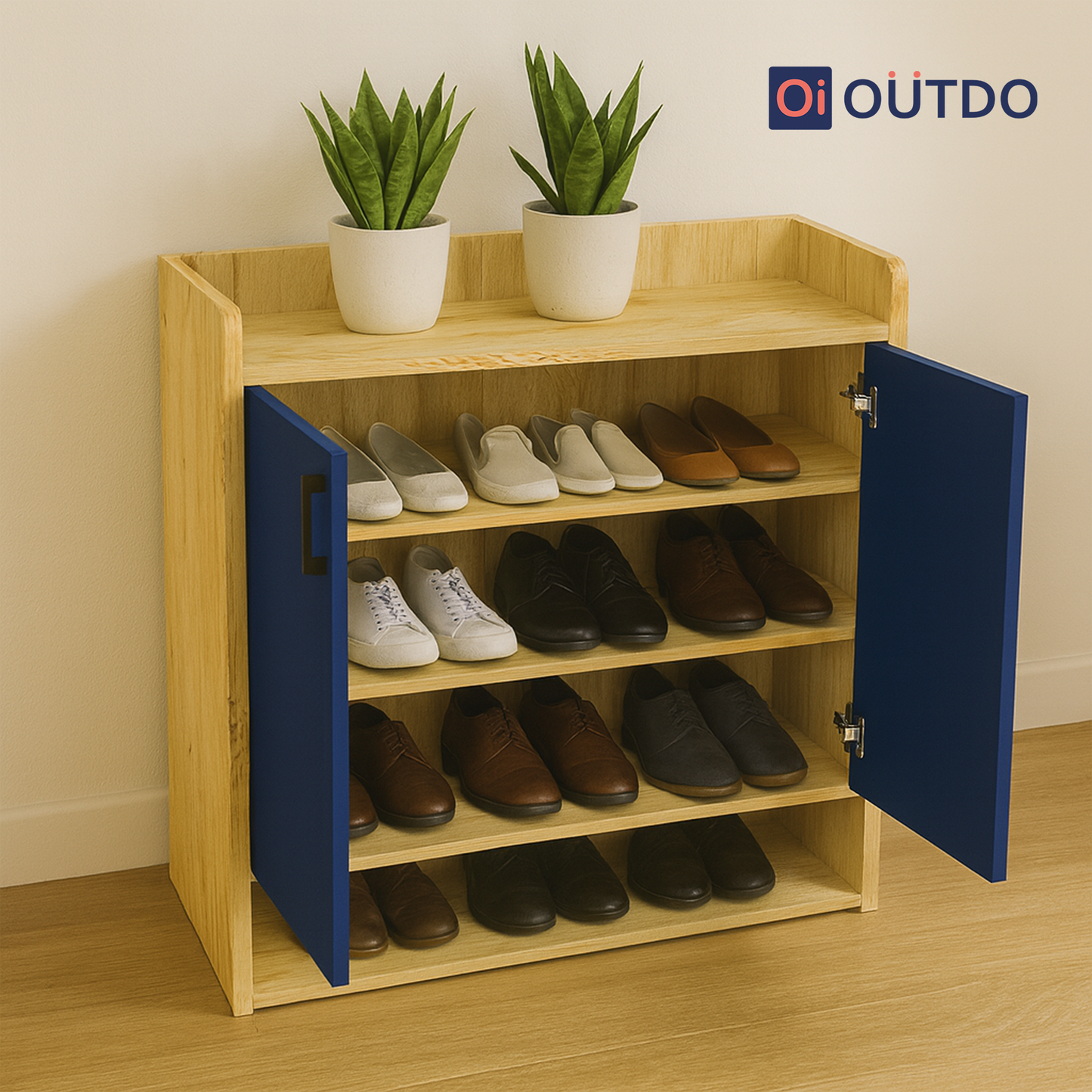 StepNest Shoe Rack | Flagstaff Oak Navy Blue