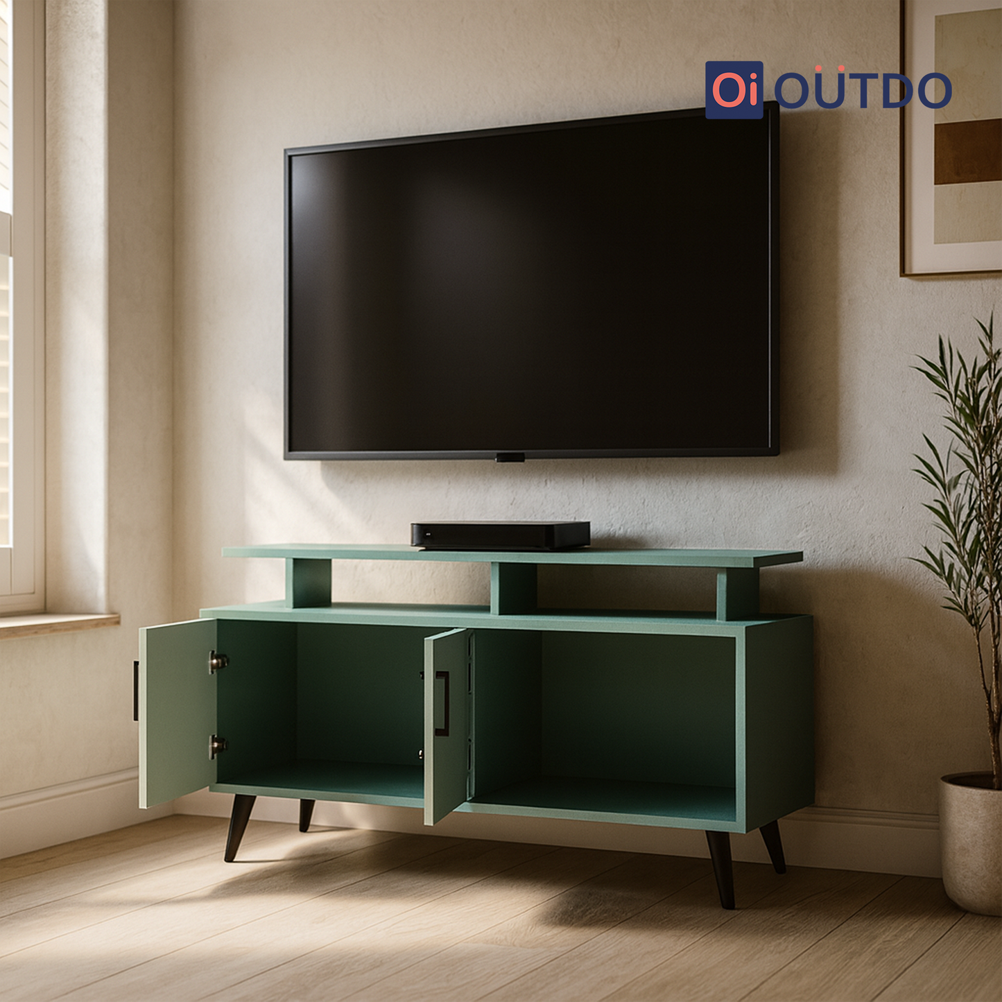 TierView TV Unit | Fern Green Water Green