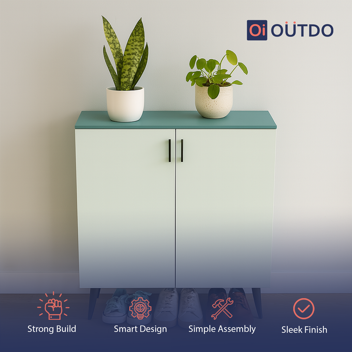 HideStep Shoe Rack | Fern Green Water Green