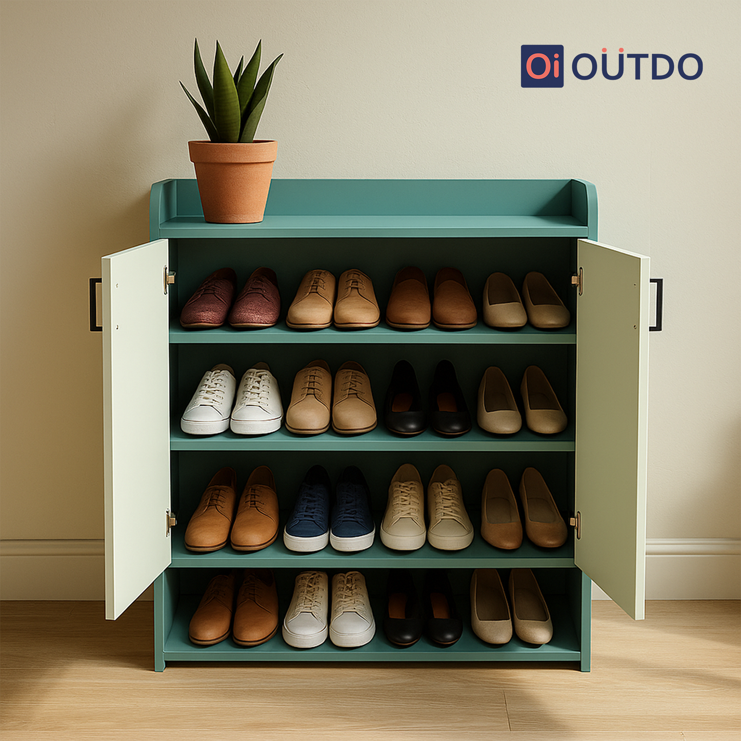 StepNest Shoe Rack | Fern Green Water Green