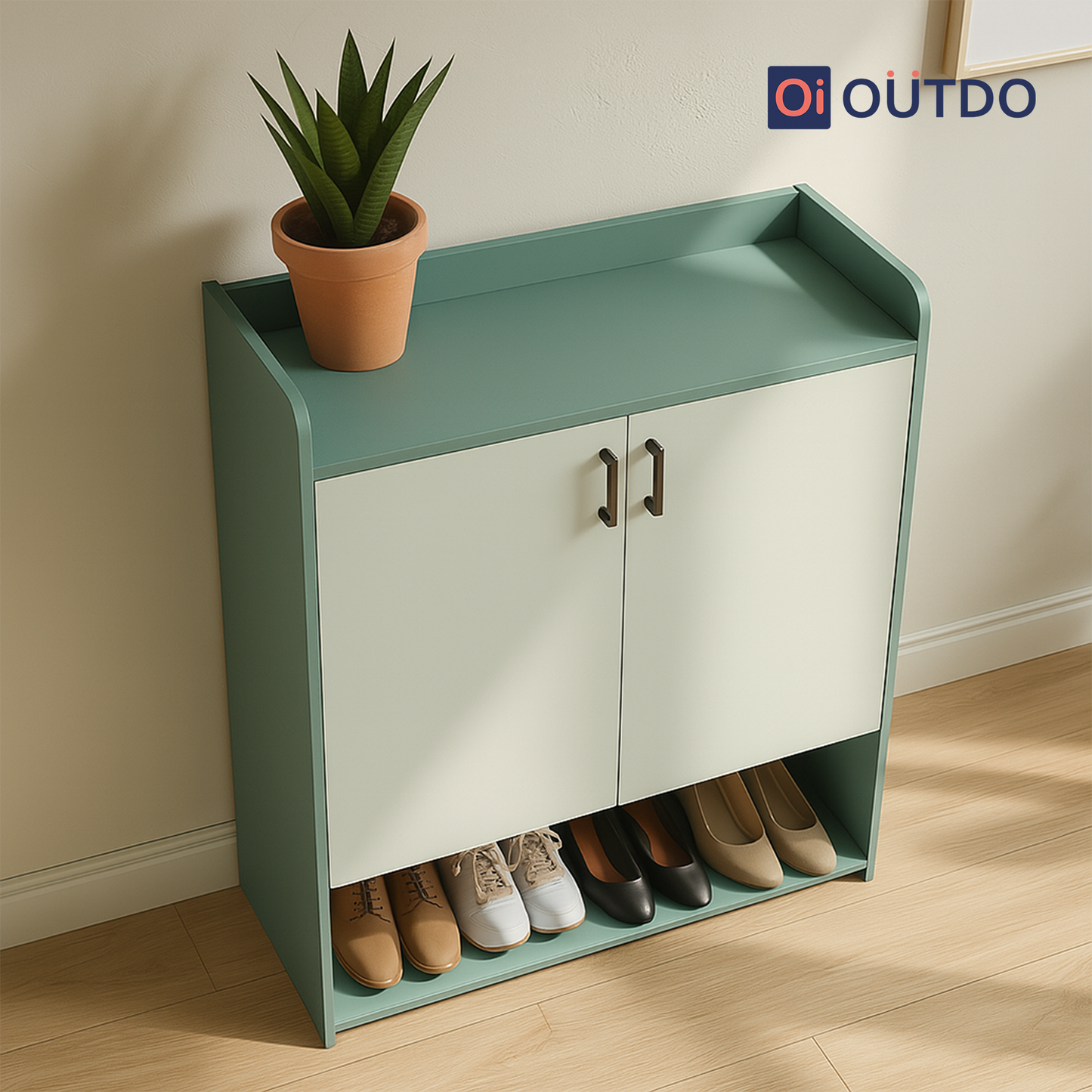 StepNest Shoe Rack | Fern Green Water Green