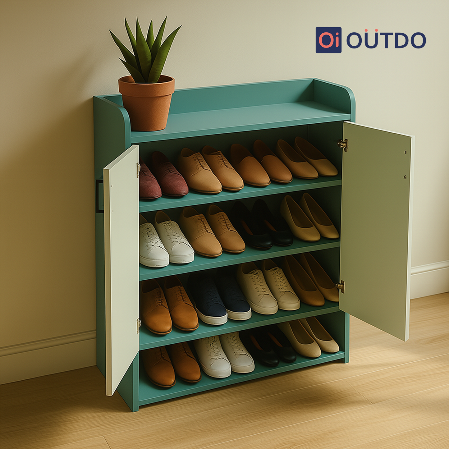 StepNest Shoe Rack | Fern Green Water Green