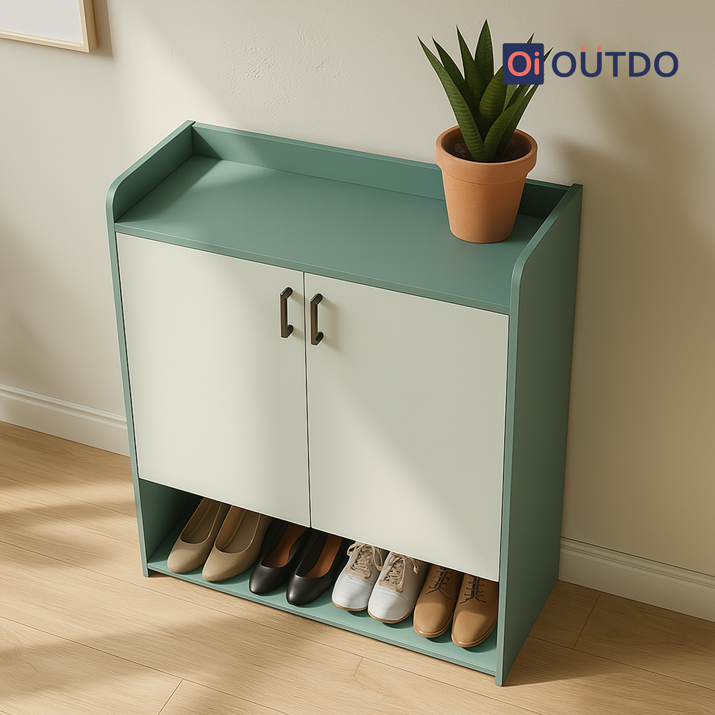 StepNest Shoe Rack | Fern Green Water Green
