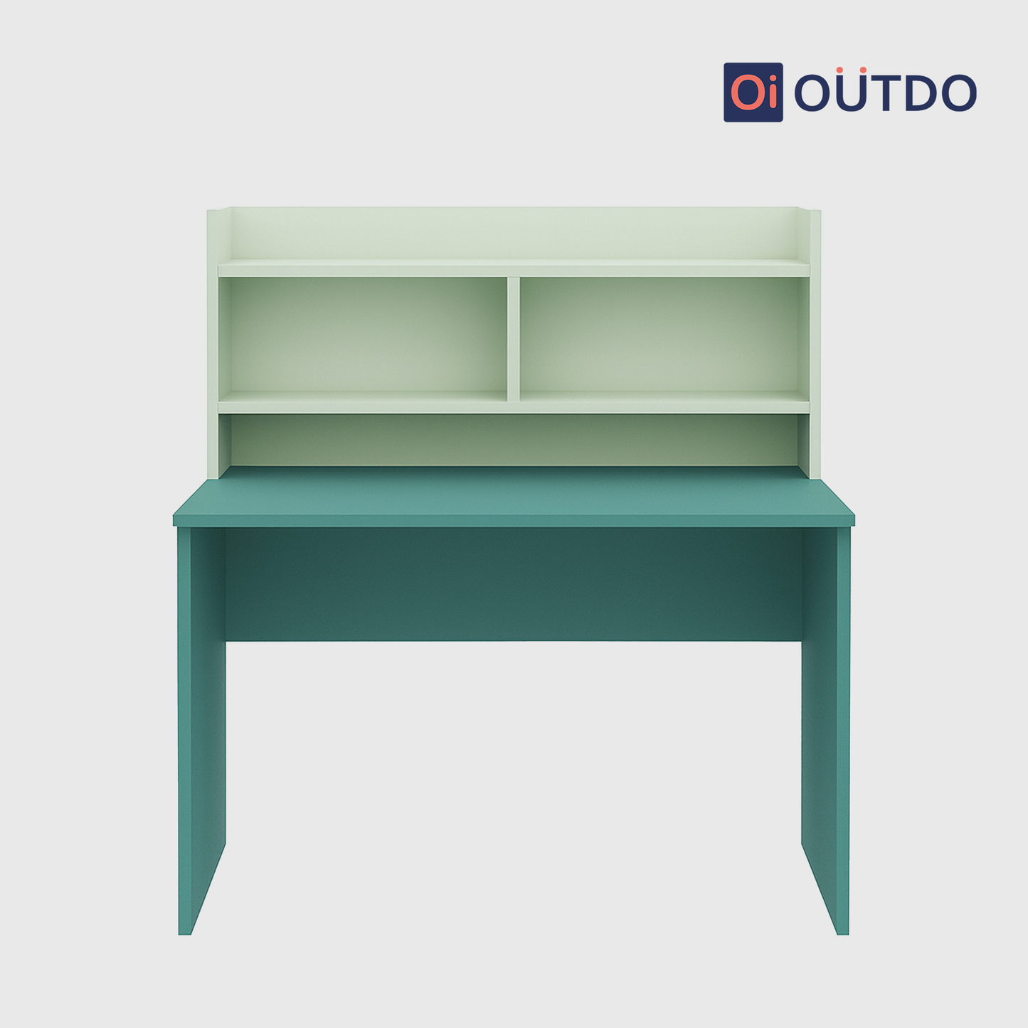 ShelfEdge Study Desk with Book Shelf | Fern Green Water Green