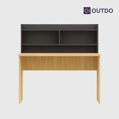 ShelfEdge Study Desk with Book Shelf | Tundra Oak Slate Grey