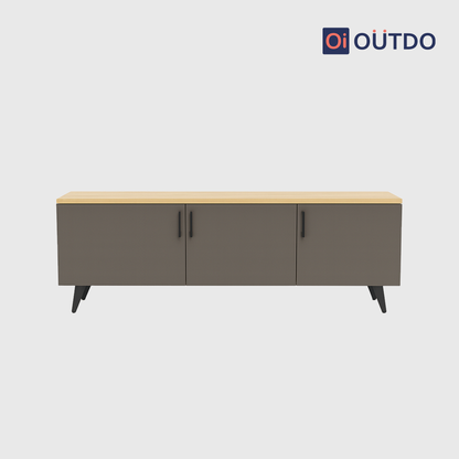 BlockView TV Unit Tundra Oak Slate Grey