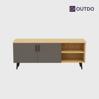 DualView TV Unit Tundra Oak Slate Grey