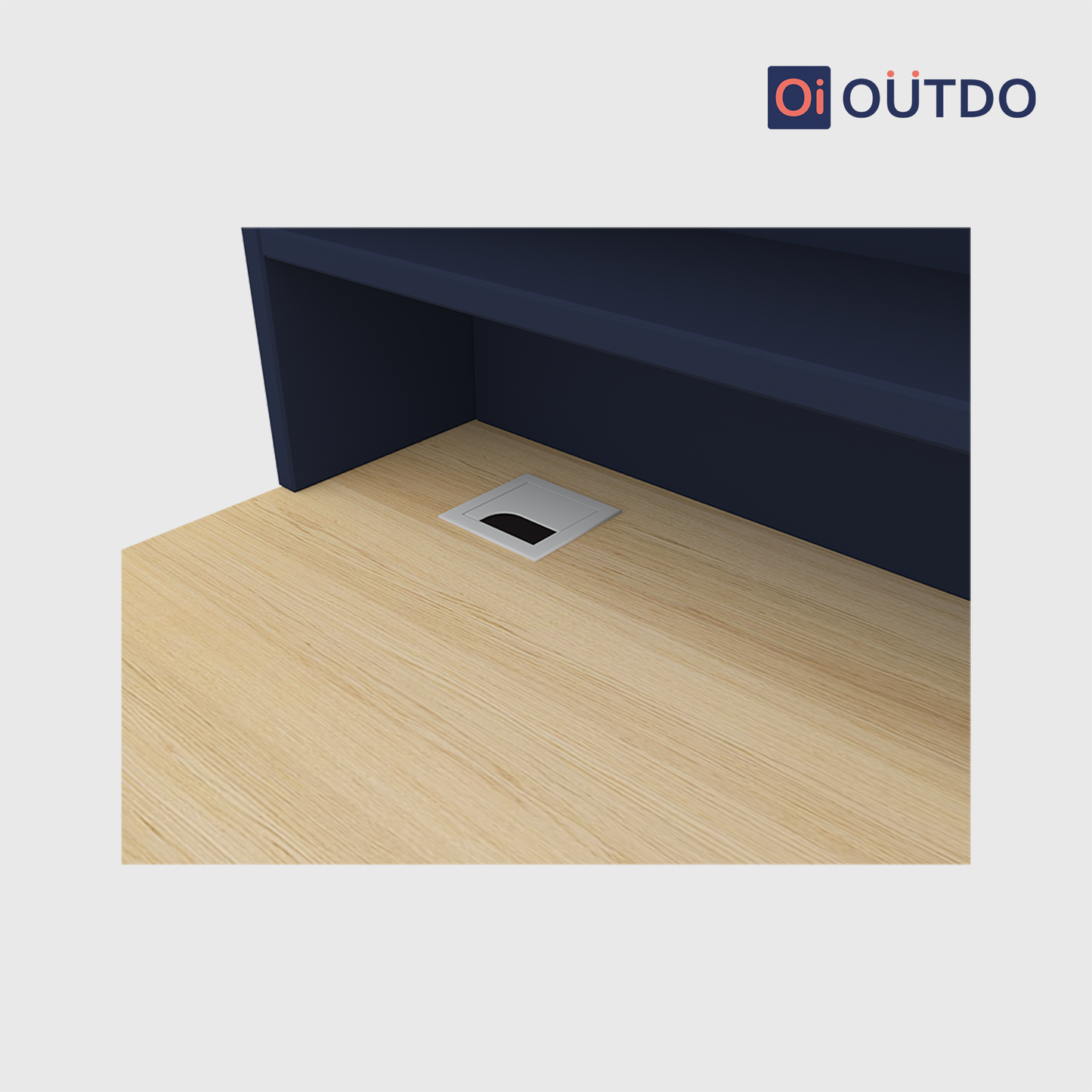 OutDo Focus+ Study Table with Bookshelf Hutch | Burma Teak and Navi Blue