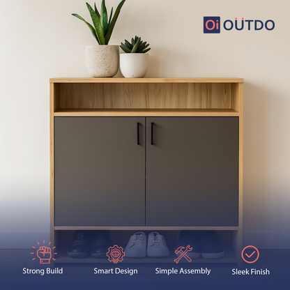 QuickTuck Shoe Rack | Tundra Oak Slate Grey