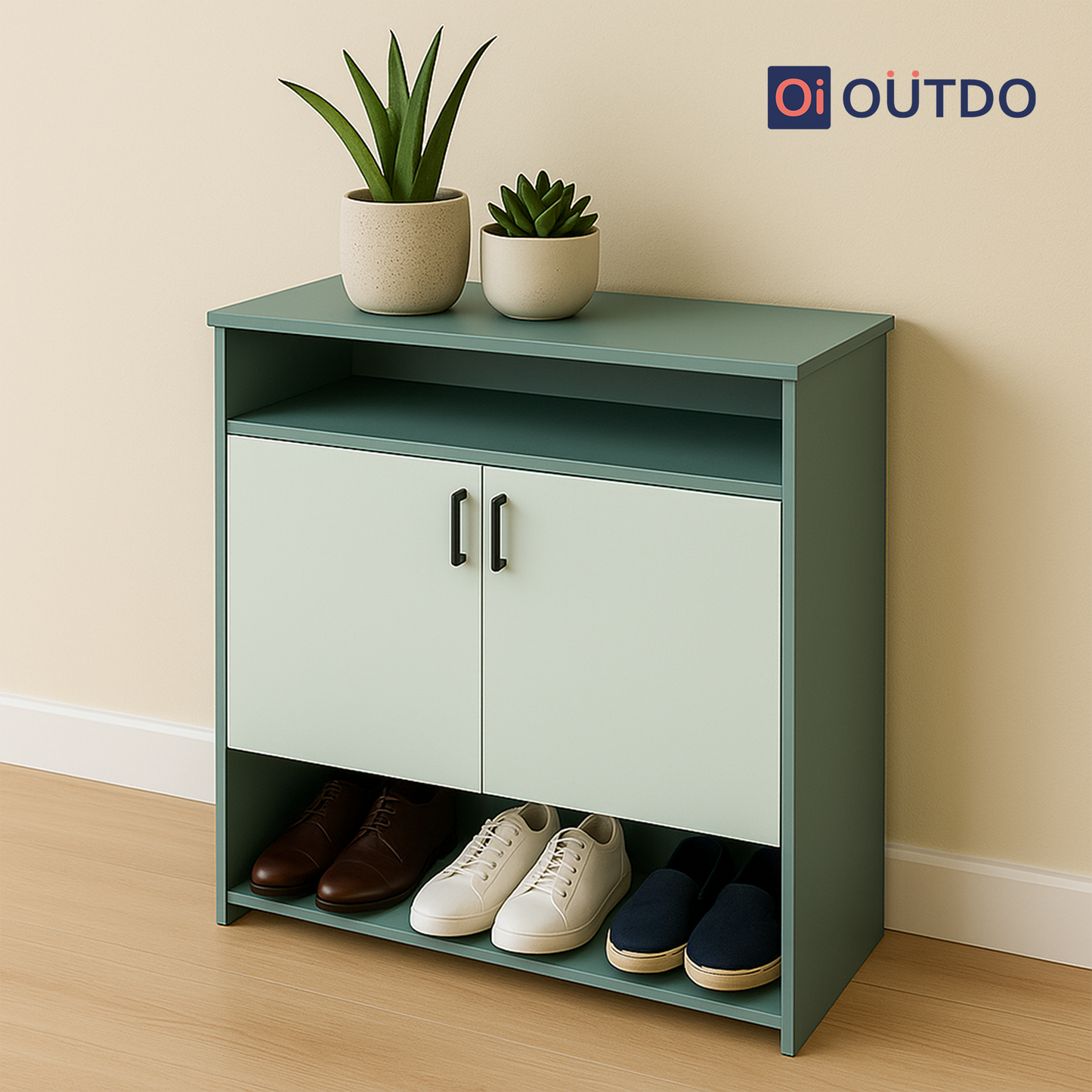 QuickTuck Shoe Rack | Fern Green Water Green