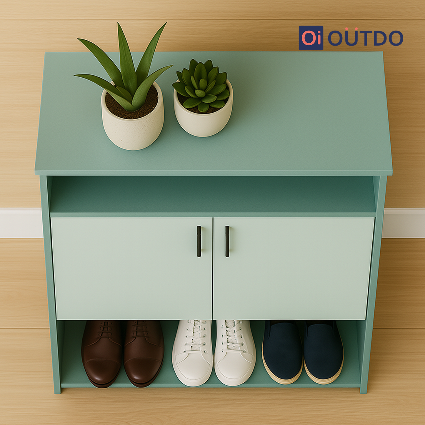 QuickTuck Shoe Rack | Fern Green Water Green
