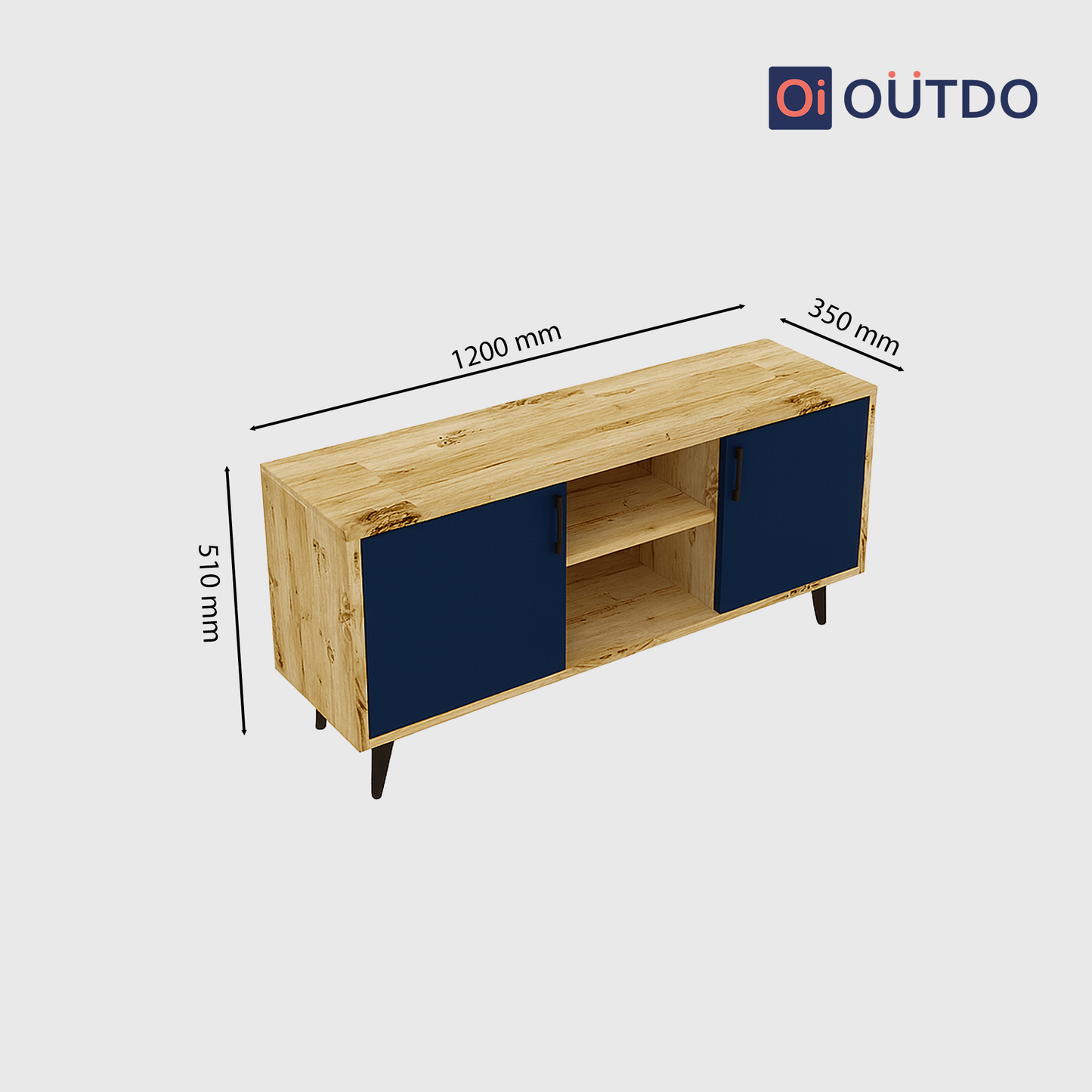 SymView TV Unit | Flagstaff Oak Navy Blue