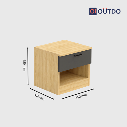 NiteBlock Bed Side Table | Tundra Oak Slate Grey