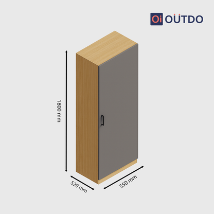 Slimora Single Door Wardrobe | Tundra Oak Slate Grey