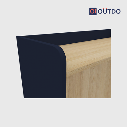 OutDo SlimStep Compact Shoe Rack – Space-Saving Design | Burma Teak and Navy Blue