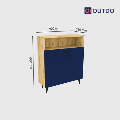 LiftLoom Shoe Rack | Flagstaff Oak Navy Blue
