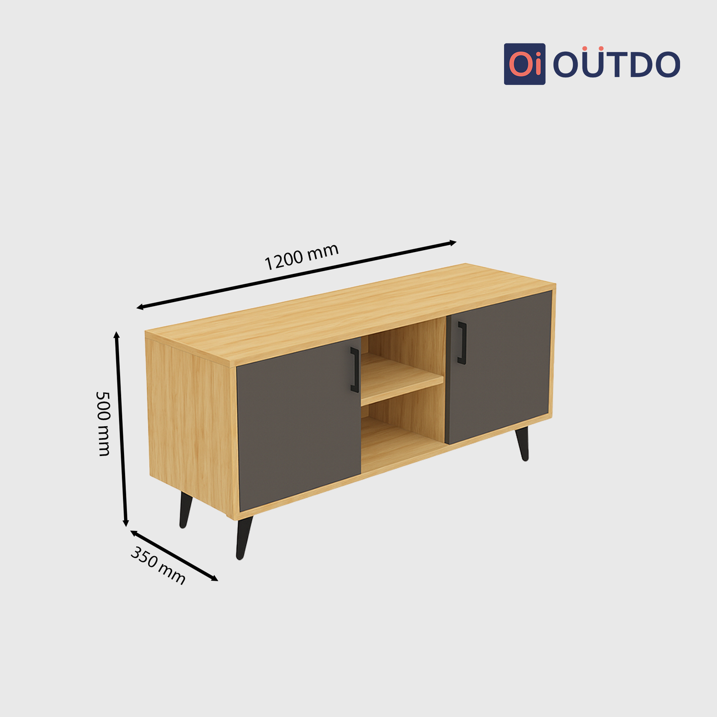 SymView TV Unit Tundra Oak Slate Grey