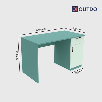 TaskNest Study Desk | Fern Green Water Green