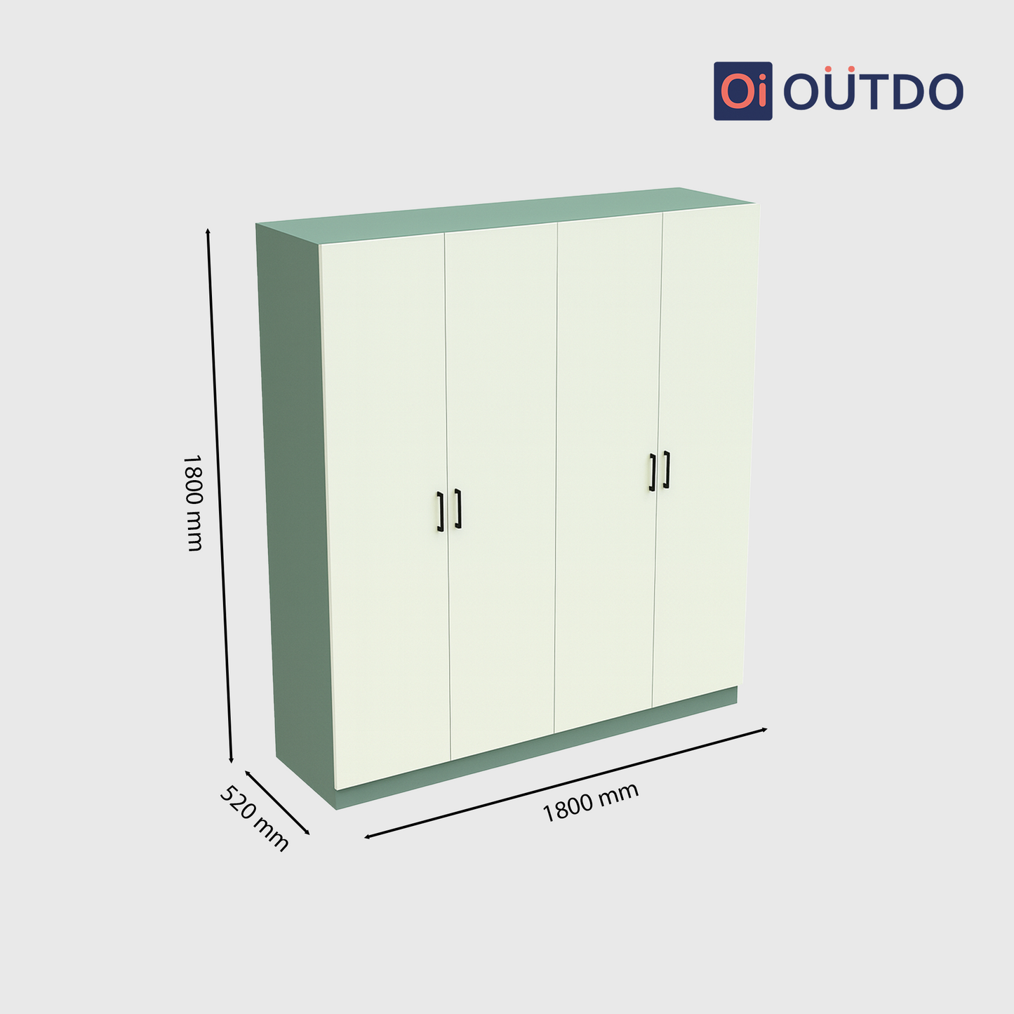 StoreForm 4 Door Wardrobe |Fern Green Water Green