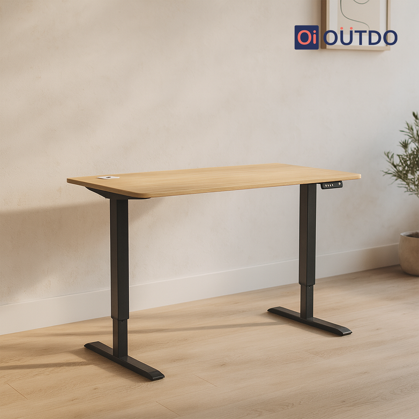 FlexPro Sit-Stand Smart Desk | Tundra Oak
