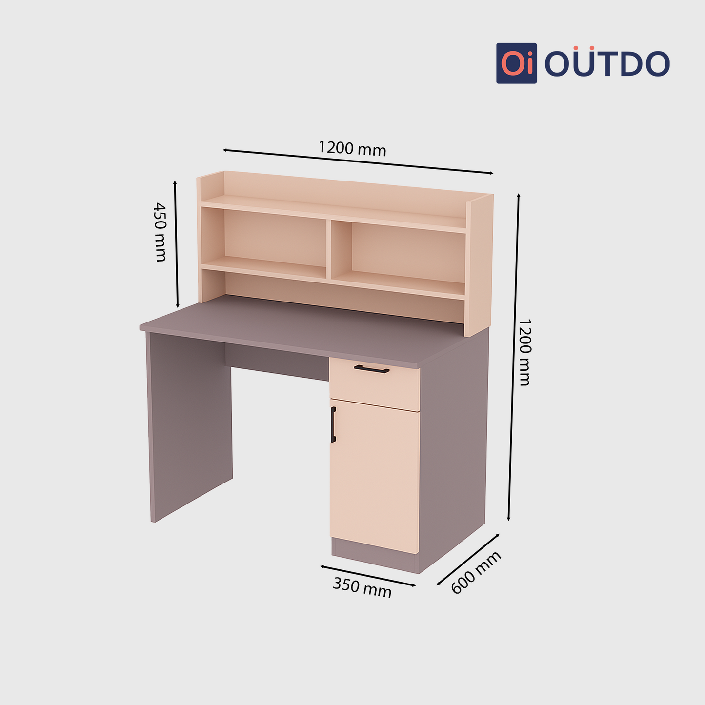 Clario Study Desk with Book Shelf | Voila Clay