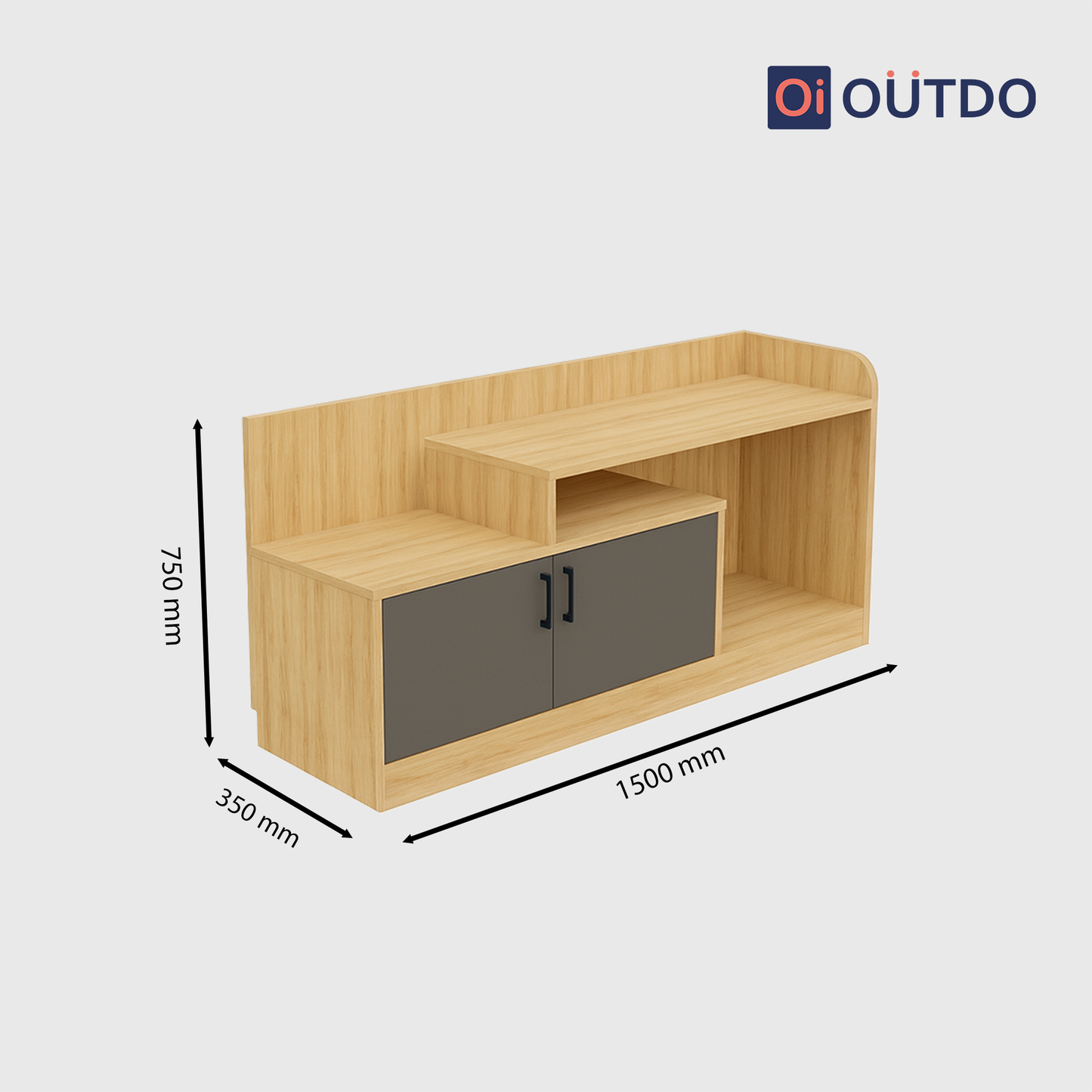 ViewFold TV Unit Thundra Oak Slate Grey