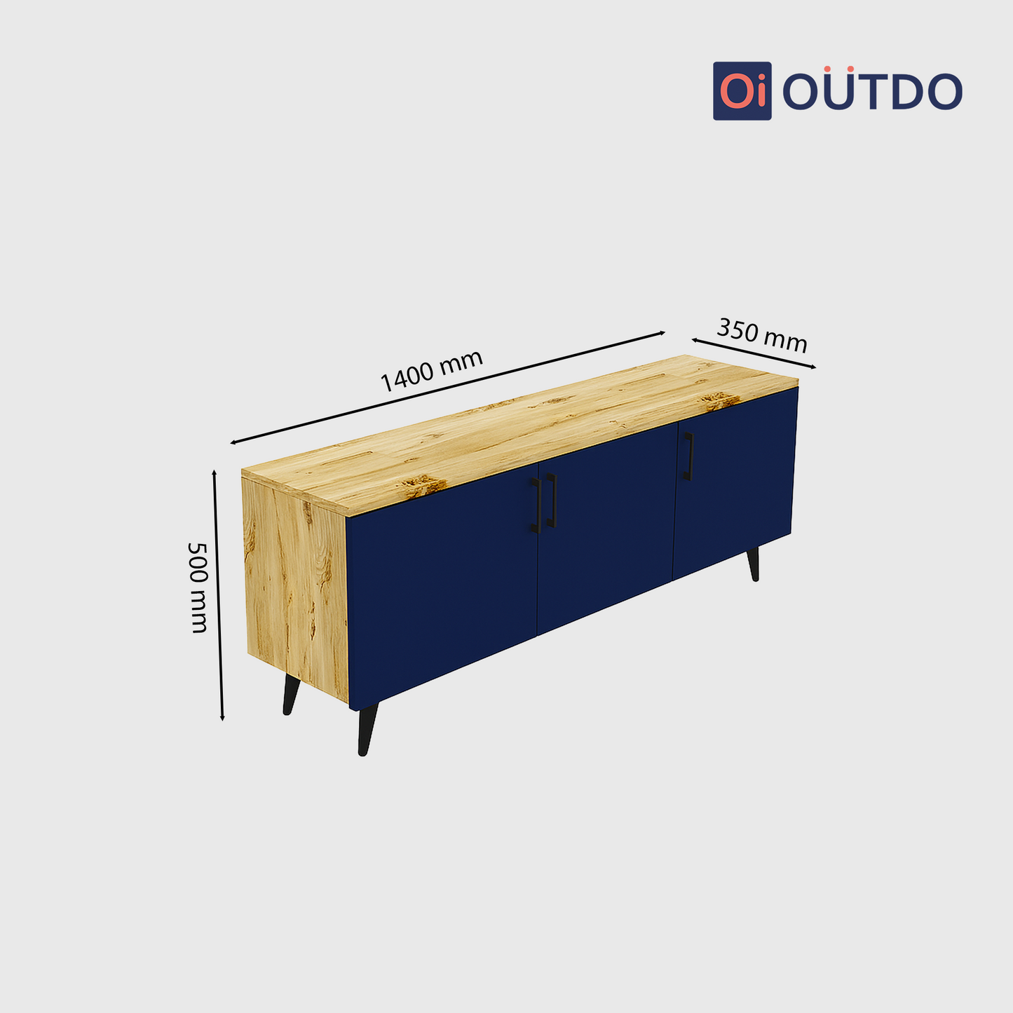 BlockView TV Unit | Flagstaff Oak Navy Blue