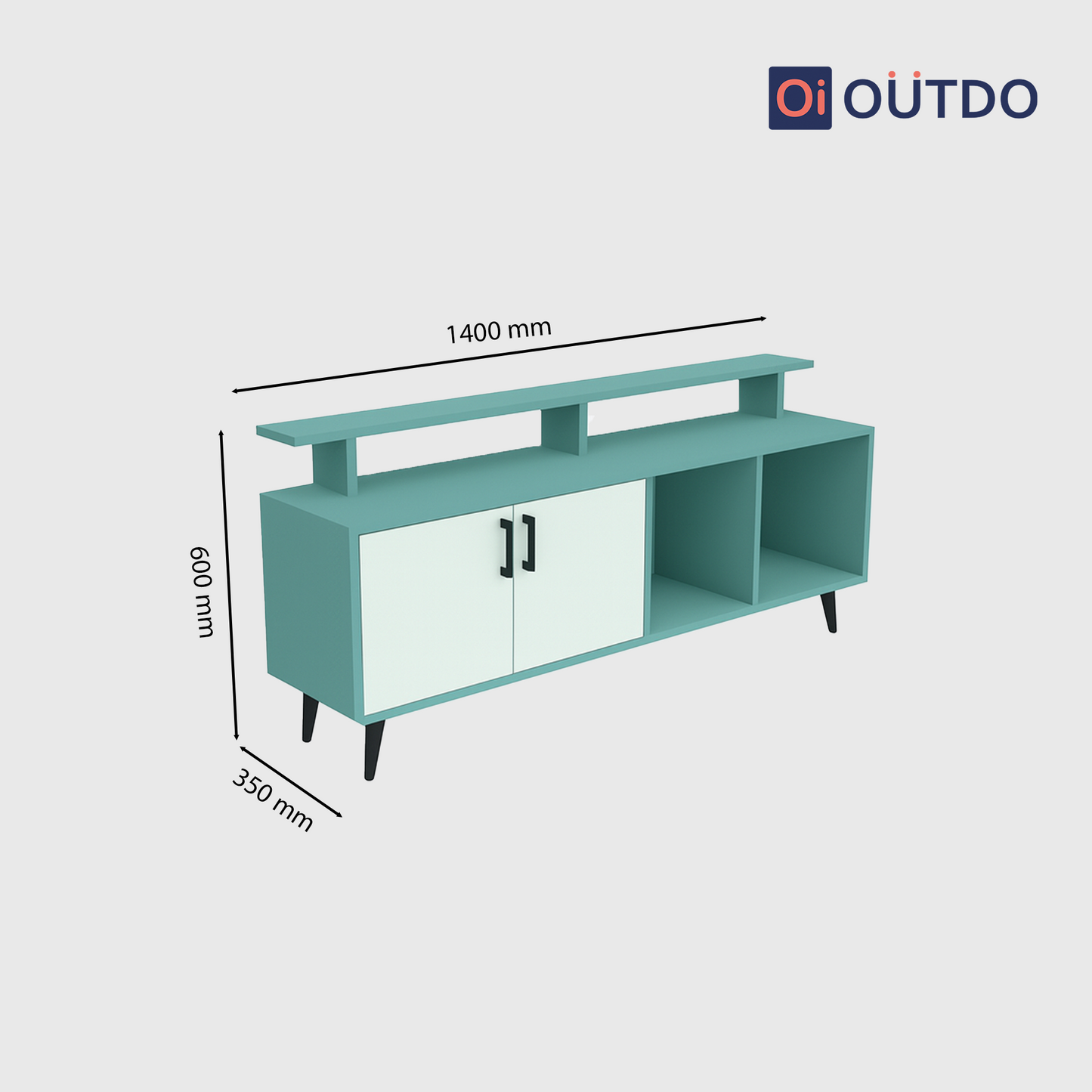 TierView TV Unit | Fern Green Water Green