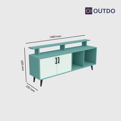 TierView TV Unit | Fern Green Water Green