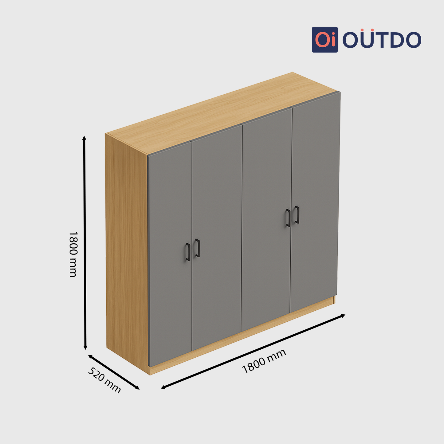 StoreForm 4 Door Wardrobe | Tundra Oak Slate Grey