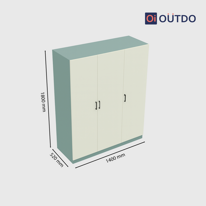 Compaxo 3 Door Wardrobe  | Fern Green Water Green