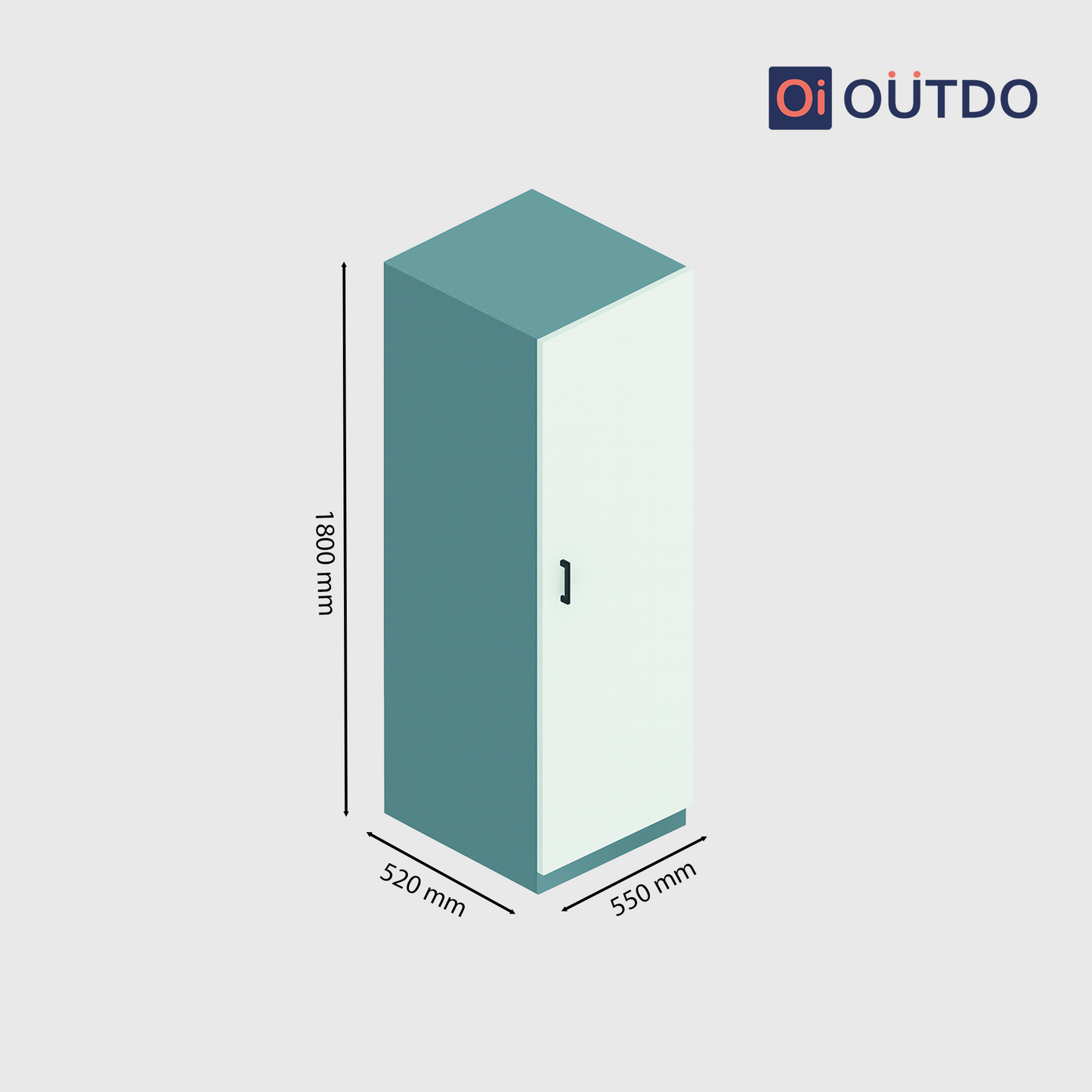 Slimora Single Door Wardrobe | Fern Green Water Green