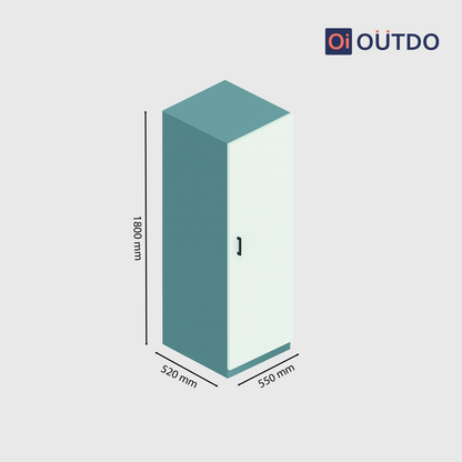 Slimora Single Door Wardrobe | Fern Green Water Green