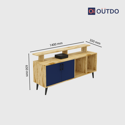 TierView TV Unit | Flagstaff Oak Navy Blue