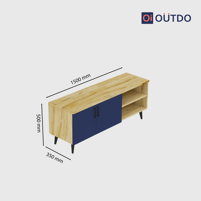 DualView TV Unit | Flagstaff Oak Navy Blue