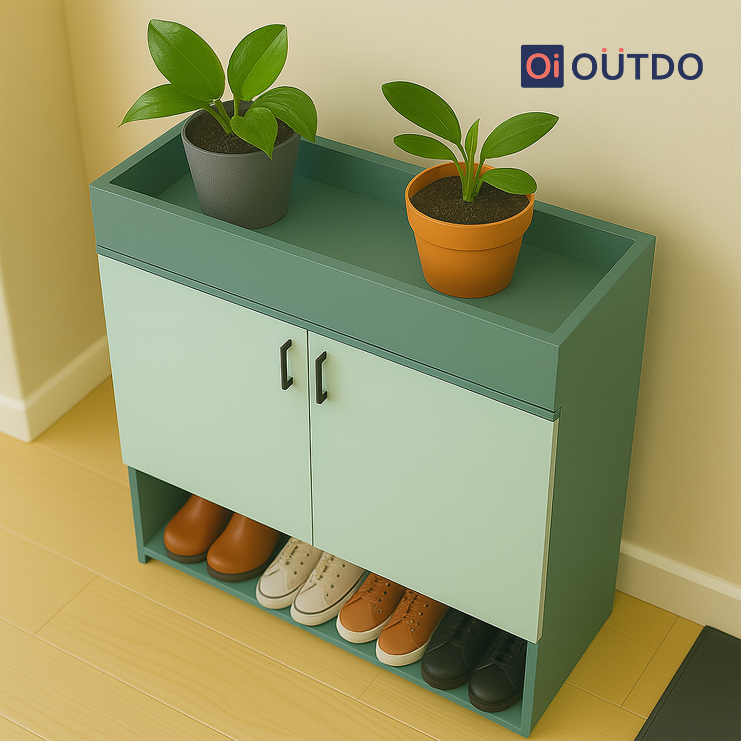 SoleGuard Shoe Rack | Fern Green Water Green