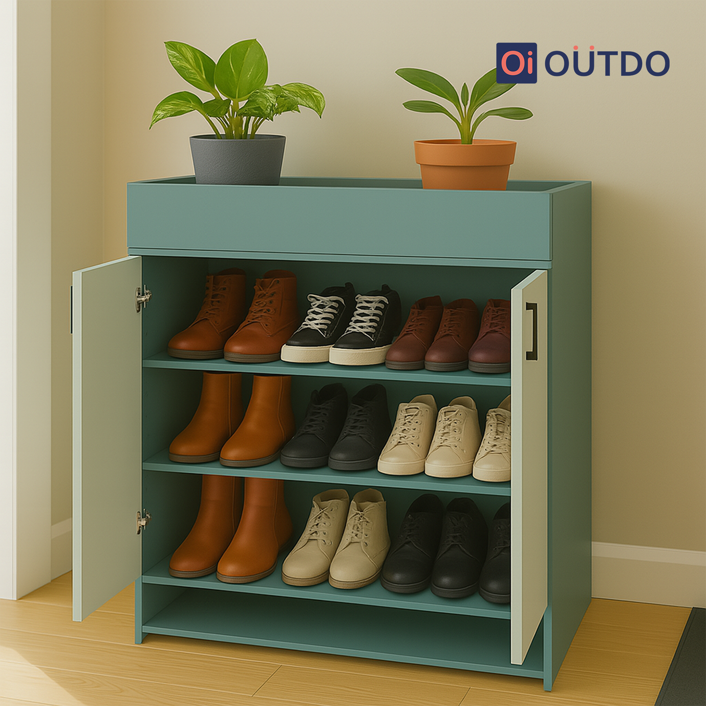 SoleGuard Shoe Rack | Fern Green Water Green