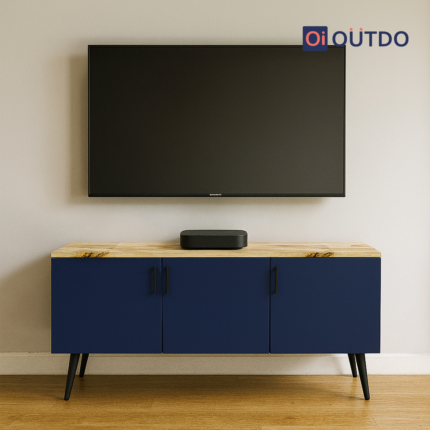 BlockView TV Unit | Flagstaff Oak Navy Blue