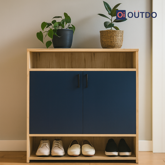 QuickTuck Shoe Rack  | Flagstaff Oak Navy Blue