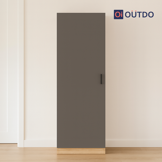 Slimora Single Door Wardrobe | Tundra Oak Slate Grey