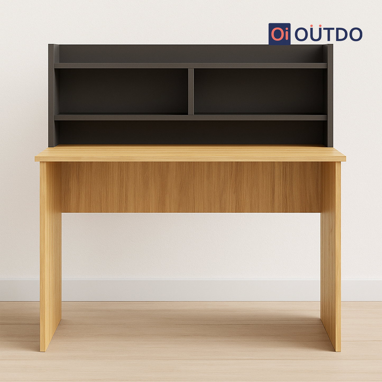 ShelfEdge Study Desk with Book Shelf | Tundra Oak Slate Grey