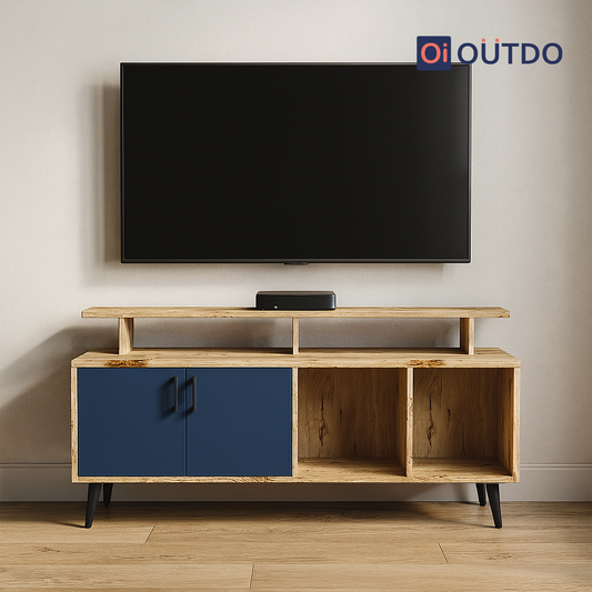 TierView TV Unit | Flagstaff Oak Navy Blue